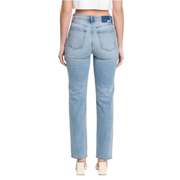 NWT Daze Denim Smarty Pants High Rise Jeans Womens 25 Blue Denim Straight NEW - Picture 3 of 12